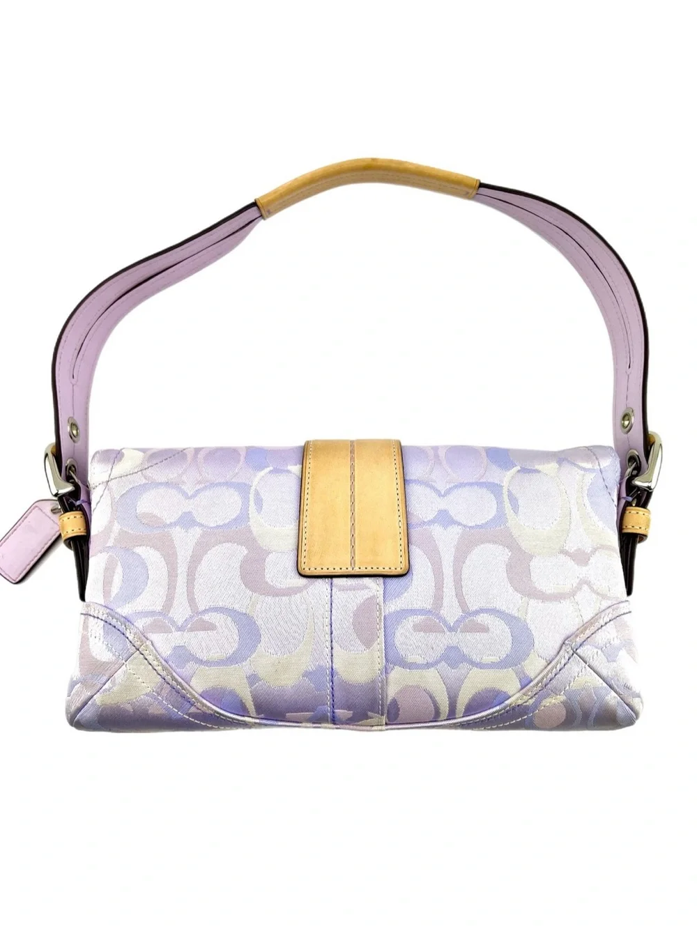 COACH Purple Soho Signature LADYBUG Shoulder Bag/Leather Buckle Style 1555 Y2K - Picture 2 of 16